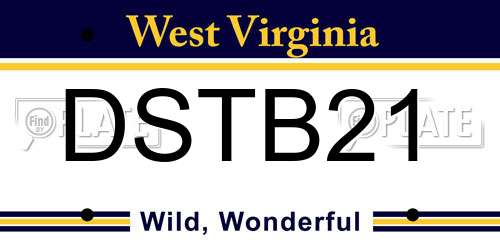 DSTB21 West Virginia License Plate