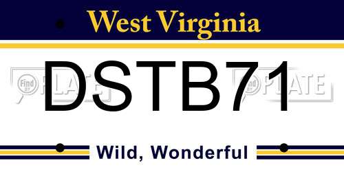 DSTB71 West Virginia License Plate