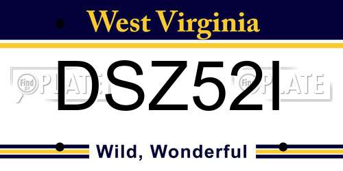 DSZ52I West Virginia License Plate