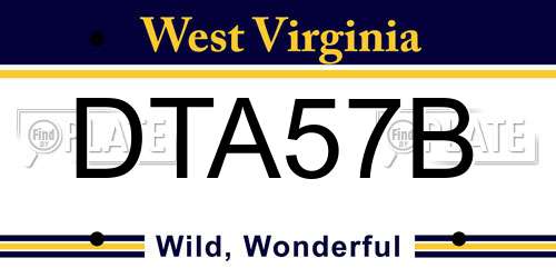DTA57B West Virginia License Plate