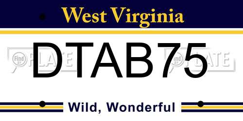DTAB75 West Virginia License Plate