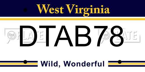 DTAB78 West Virginia License Plate