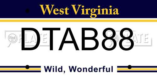 DTAB88 West Virginia License Plate