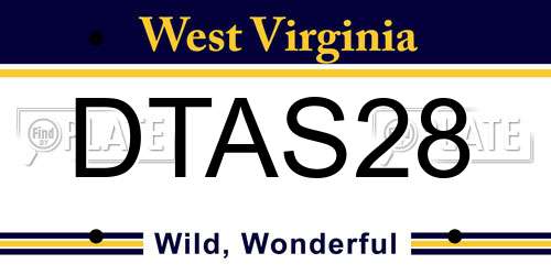 DTAS28 West Virginia License Plate