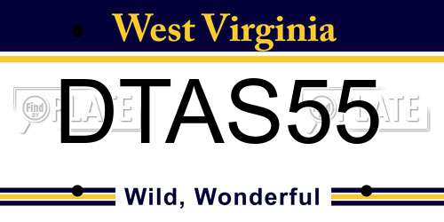 DTAS55 West Virginia License Plate