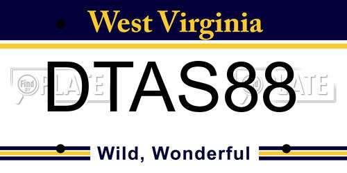 DTAS88 West Virginia License Plate