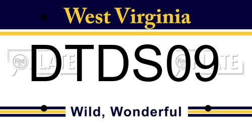 DTDS09 West Virginia License Plate