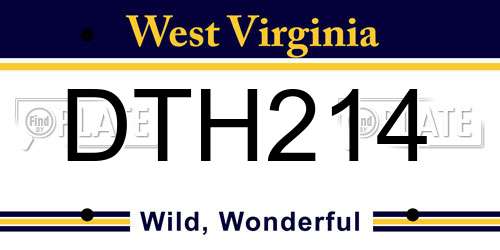 DTH214 West Virginia License Plate