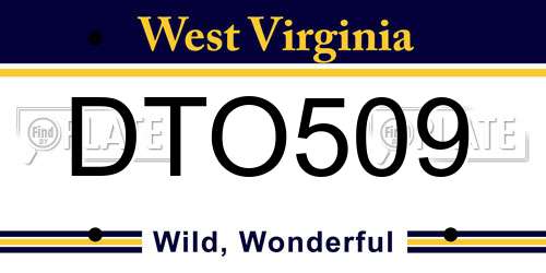 DTO509 West Virginia License Plate