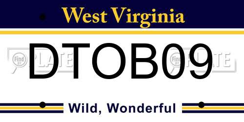 DTOB09 West Virginia License Plate