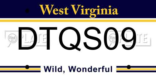 DTQS09 West Virginia License Plate
