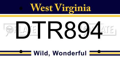 DTR894 West Virginia License Plate