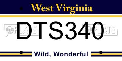 DTS340 West Virginia License Plate
