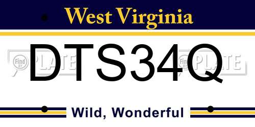 DTS34Q West Virginia License Plate