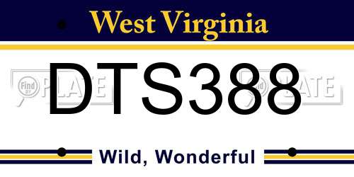 DTS388 West Virginia License Plate
