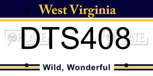 DTS408 West Virginia License Plate