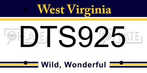 DTS925 West Virginia License Plate