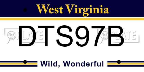 DTS97B West Virginia License Plate
