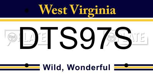 DTS97S West Virginia License Plate