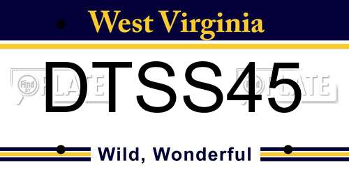 DTSS45 West Virginia License Plate