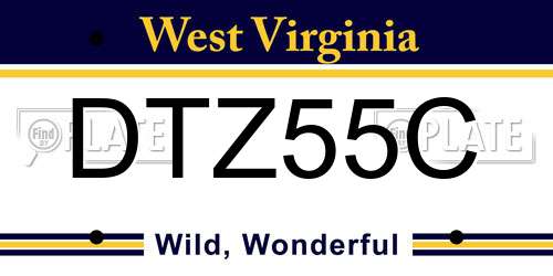 DTZ55C West Virginia License Plate