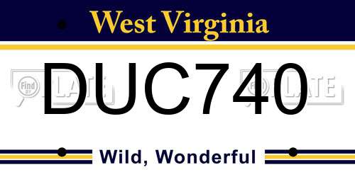 DUC740 West Virginia License Plate
