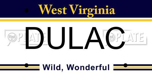 DULAC West Virginia License Plate