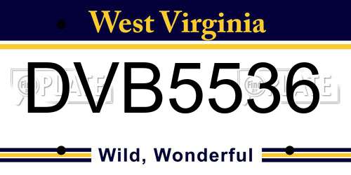DVB5536 West Virginia License Plate