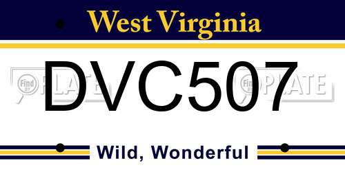 DVC507 West Virginia License Plate