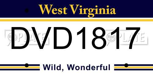 DVD1817 West Virginia License Plate