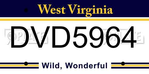 DVD5964 West Virginia License Plate