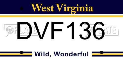 DVF136 West Virginia License Plate