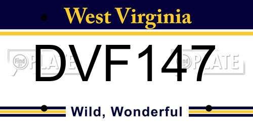 DVF147 West Virginia License Plate
