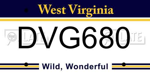 DVG680 West Virginia License Plate