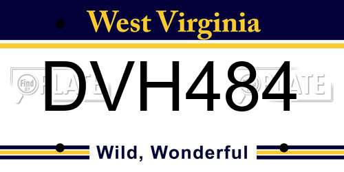 DVH484 West Virginia License Plate