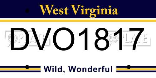 DVO1817 West Virginia License Plate