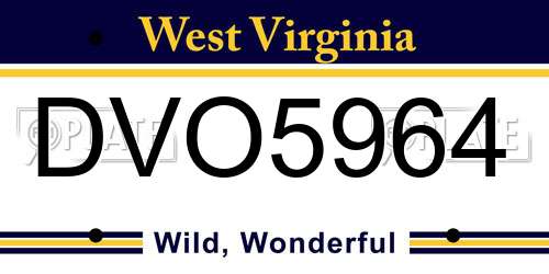 DVO5964 West Virginia License Plate