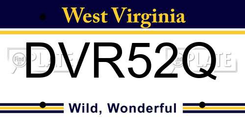 DVR52Q West Virginia License Plate