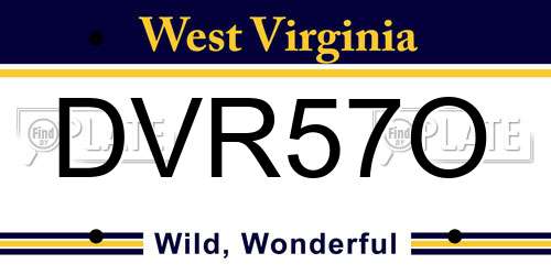 DVR57O West Virginia License Plate