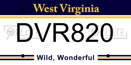 DVR820 West Virginia License Plate