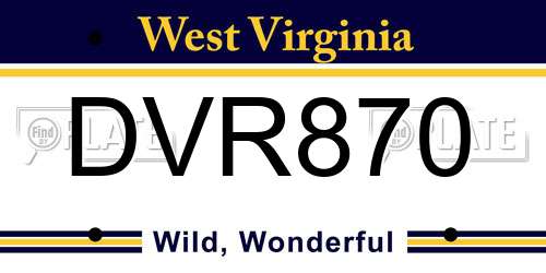DVR870 West Virginia License Plate