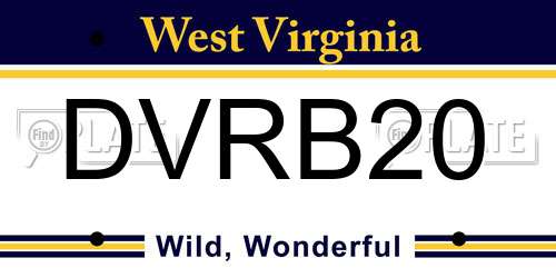 DVRB20 West Virginia License Plate