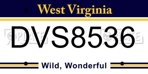 DVS8536 West Virginia License Plate
