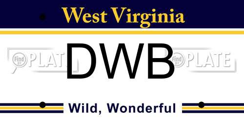 DWB West Virginia License Plate