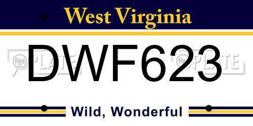 DWF623 West Virginia License Plate