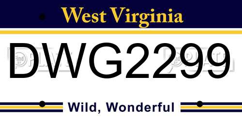DWG2299 West Virginia License Plate