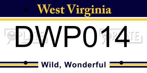 DWP014 West Virginia License Plate
