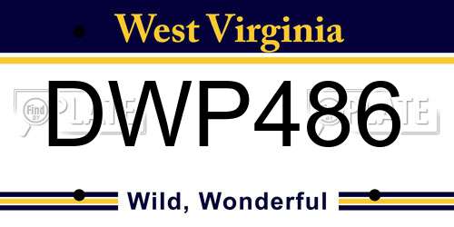 DWP486 West Virginia License Plate