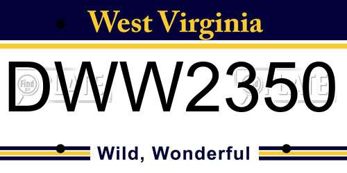 DWW2350 West Virginia License Plate