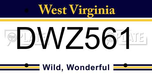 DWZ561 West Virginia License Plate